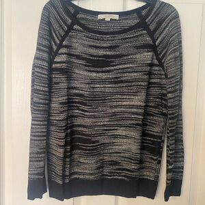 LOFT Black and White Striped Women's Sweater